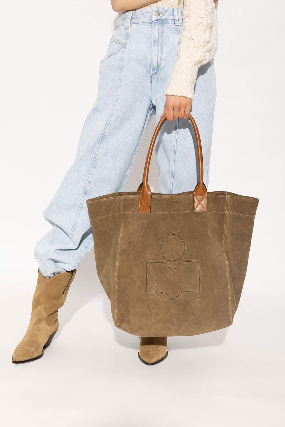 Green 'Yenky' shopper bag Isabel Marant - Hogan logo-detail